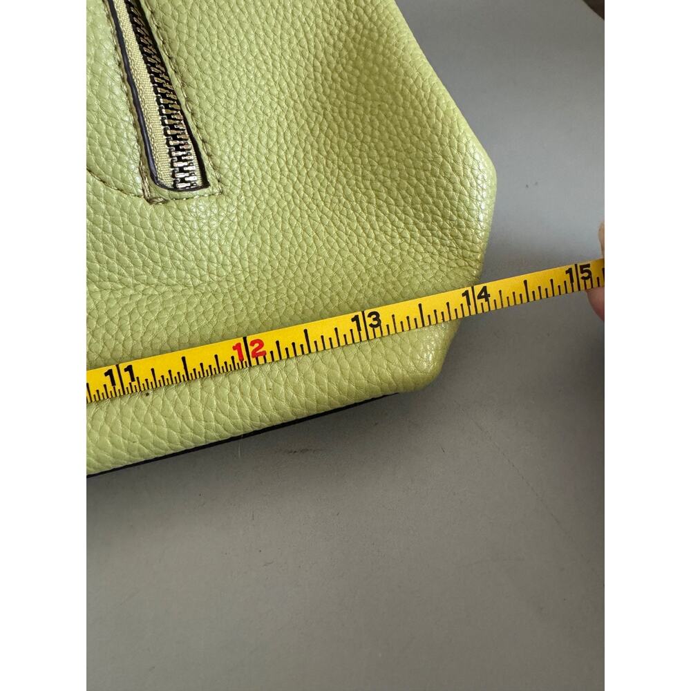 Nanette Lepore Green Shoulder Bag Tote Gold Hardware Front Zip Pocket Pastel - Picture 6 of 7